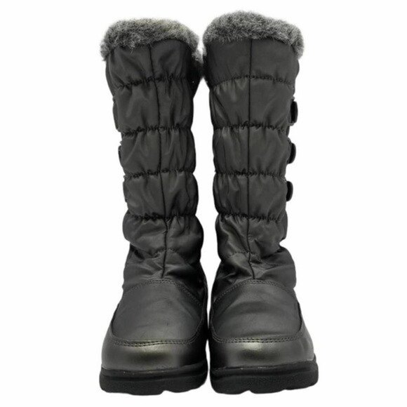 Aqua Stop Mongoose Winter Boots Faux Fur Lined Side Zipper Gray Size 7 - Picture 3 of 10